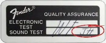 Fender QA Sticker