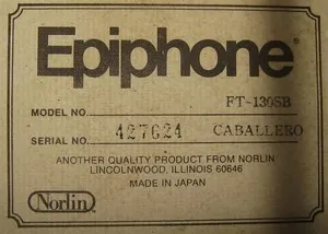 Epiphone Lincolnwood label 1976-1979