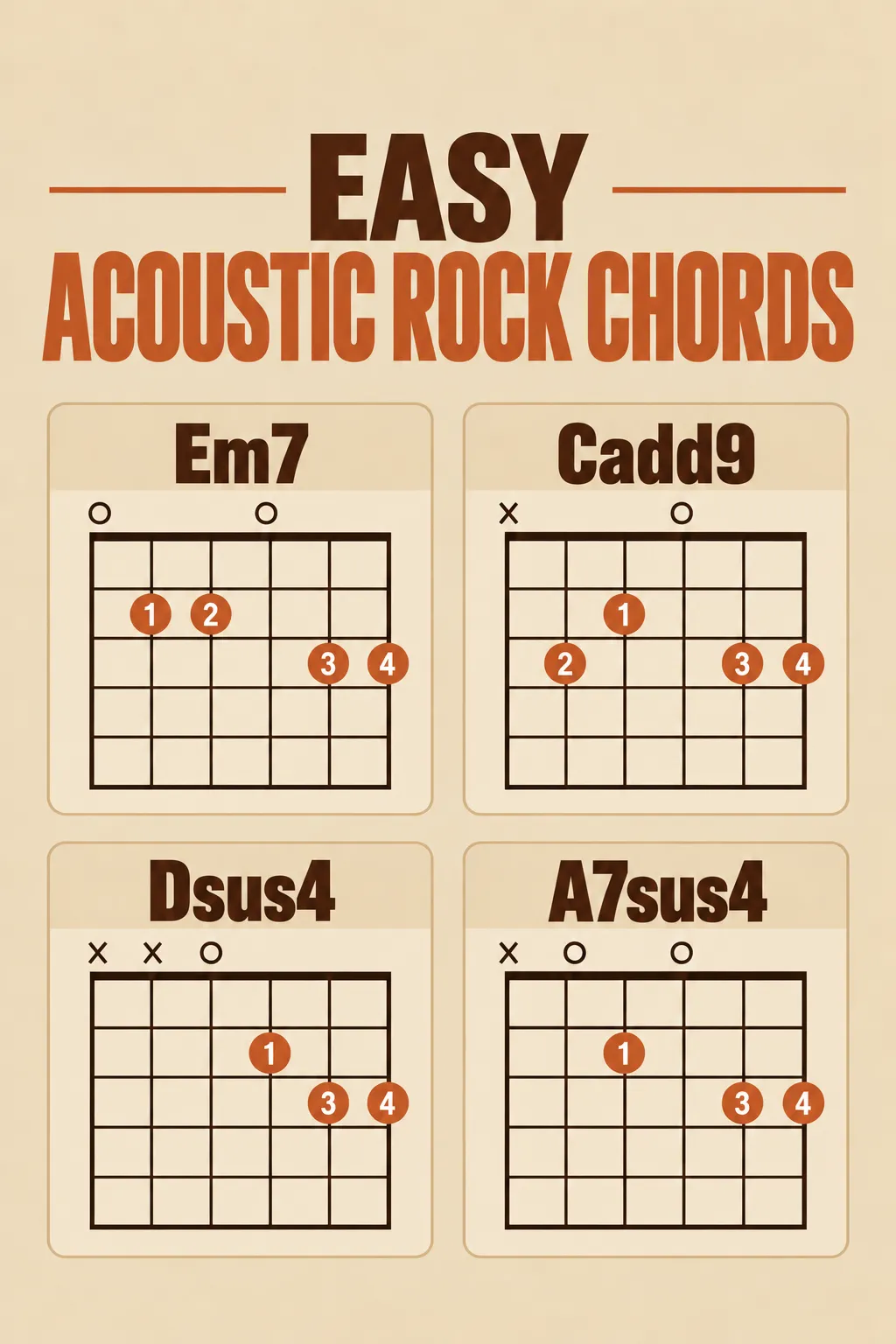 easy acoustic rock chords