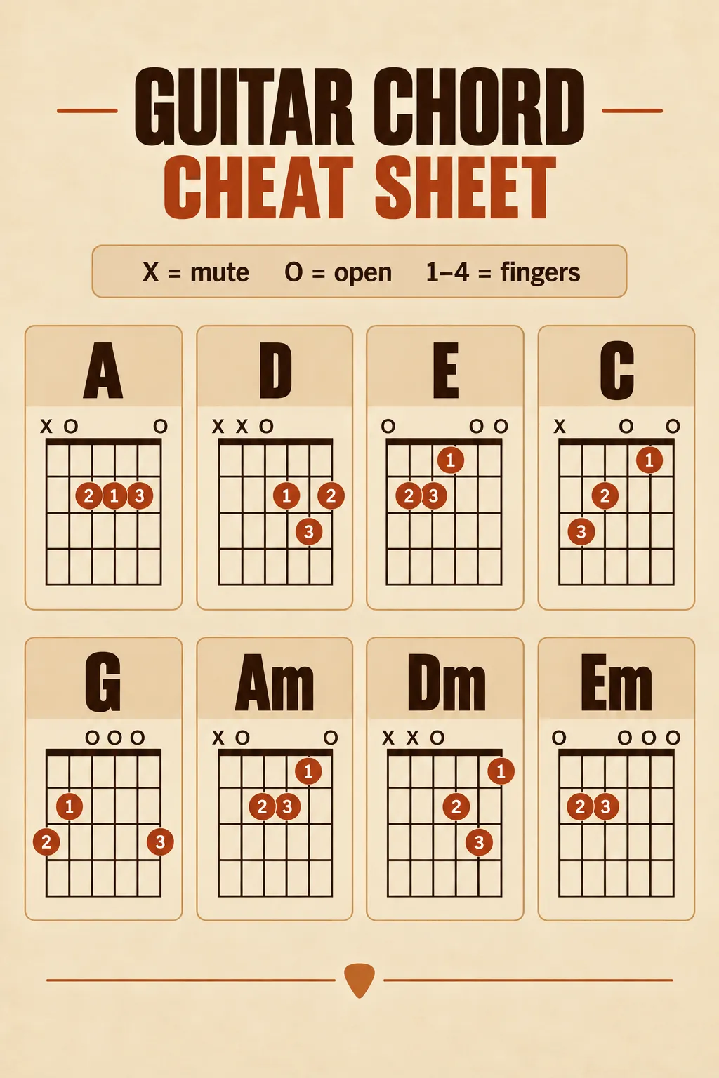 guitar chords poster pin