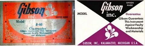 Gibson Labels 1970s