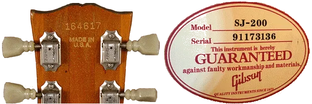 Gibson Serial Number Location