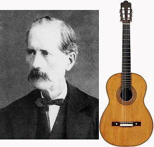 Antonio Torres Jurado and one of his guitars about 1888