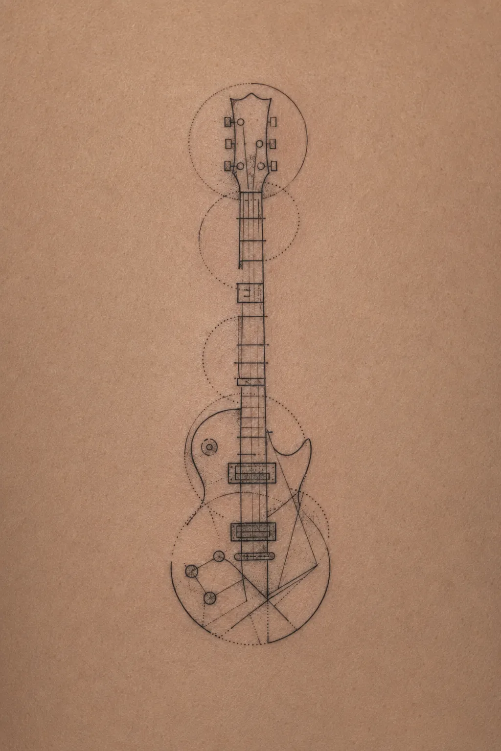abstract guitar tattoo 02