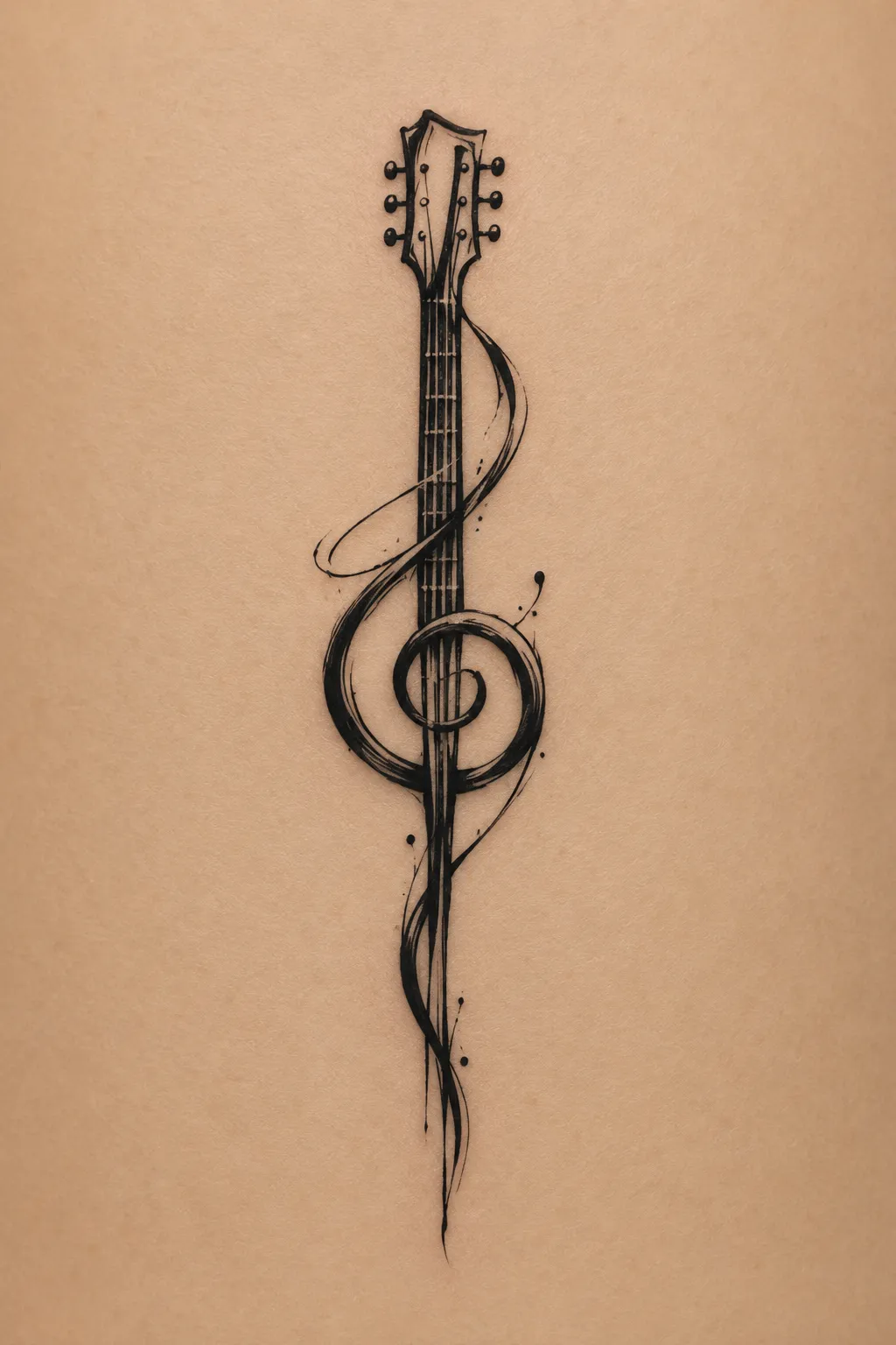 abstract guitar tattoo 06