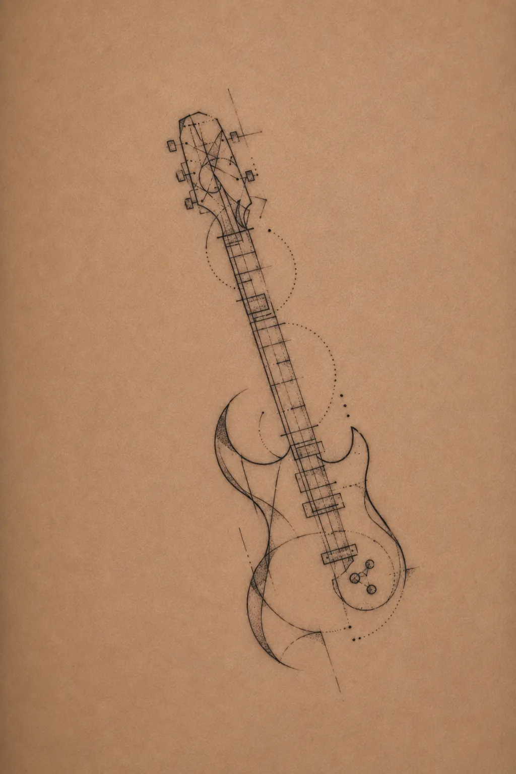 abstract guitar tattoo 09