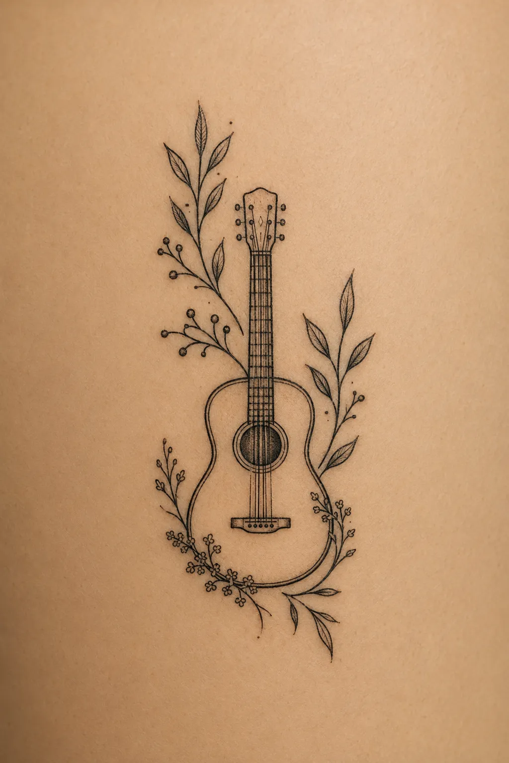 acoustic guitar tattoo 06