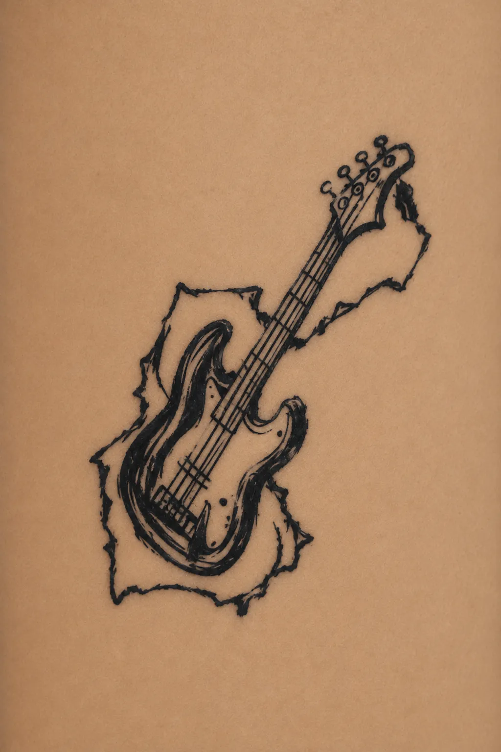 bass guitar tattoo 03