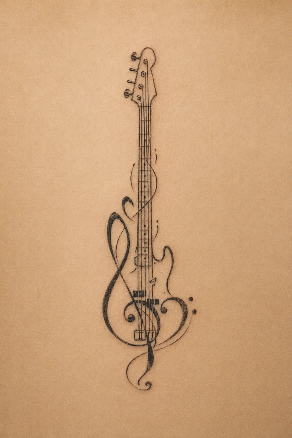 bass guitar tattoo 04