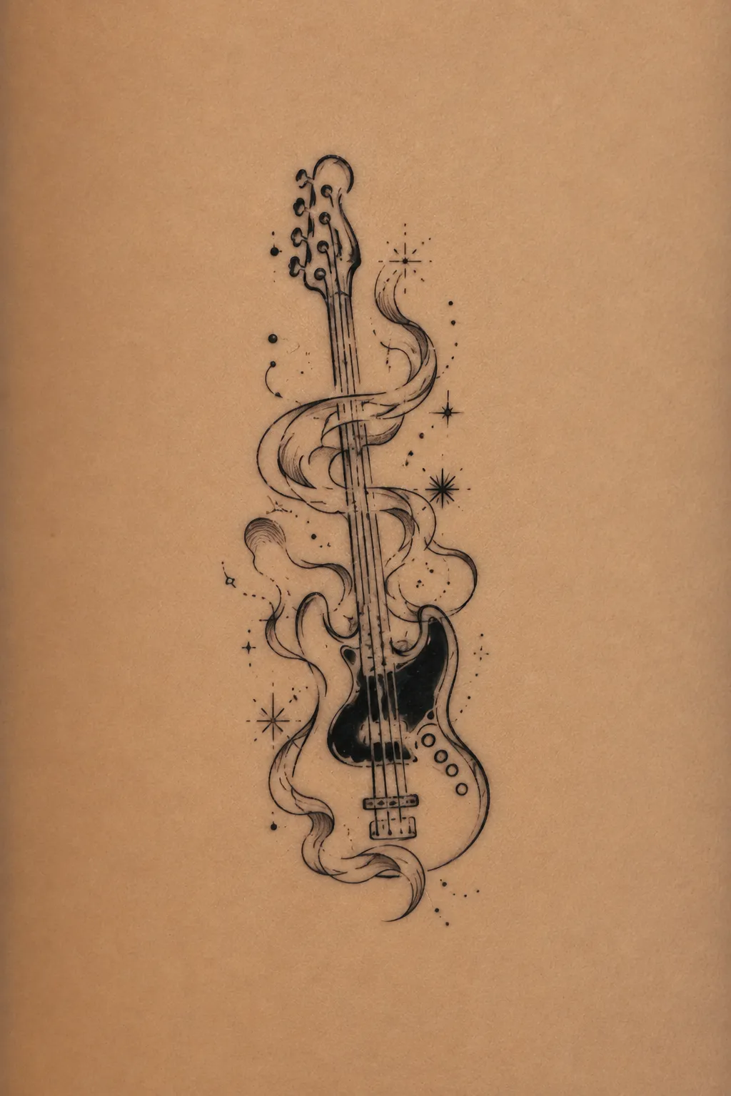 bass guitar tattoo 05