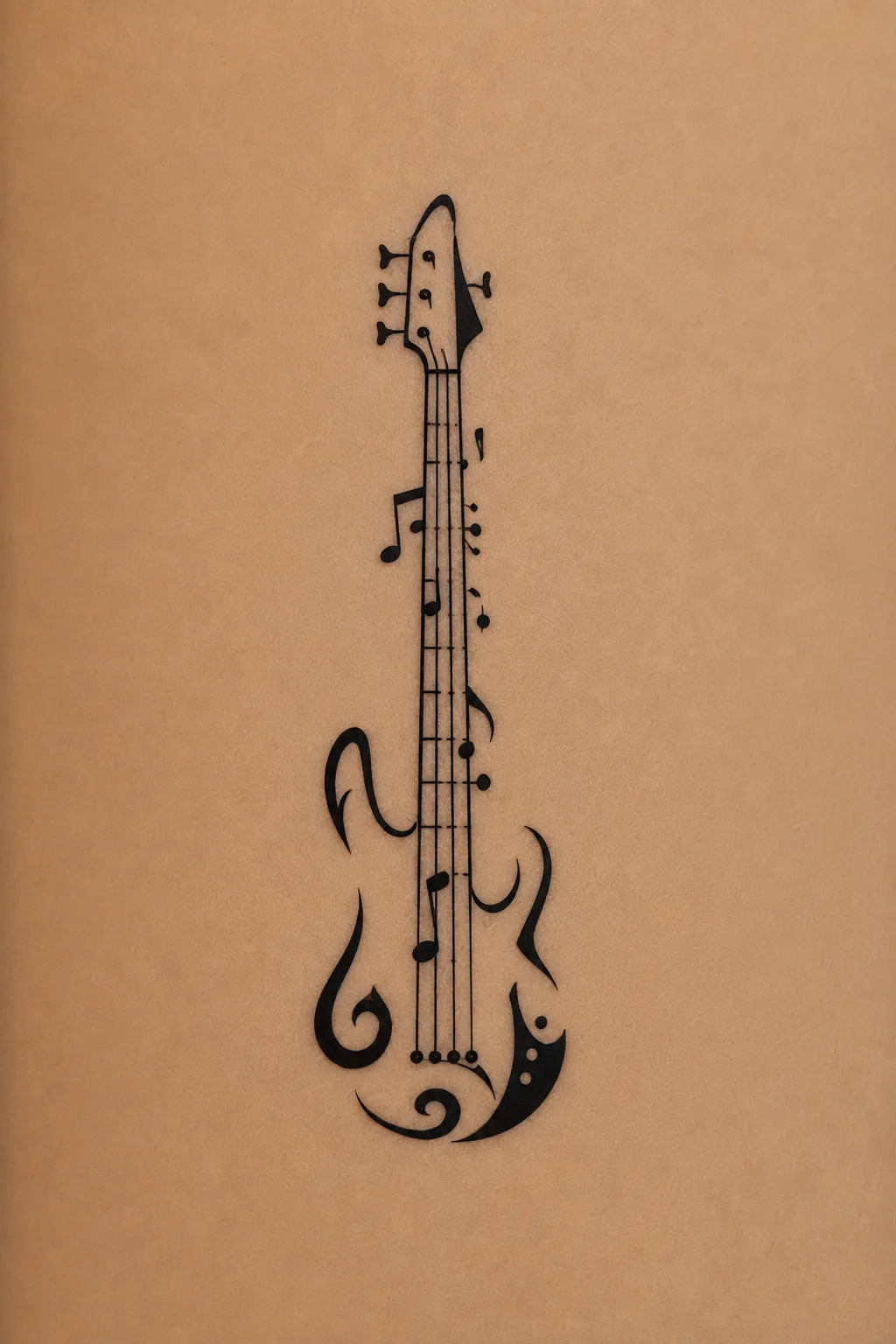 bass guitar tattoo 06