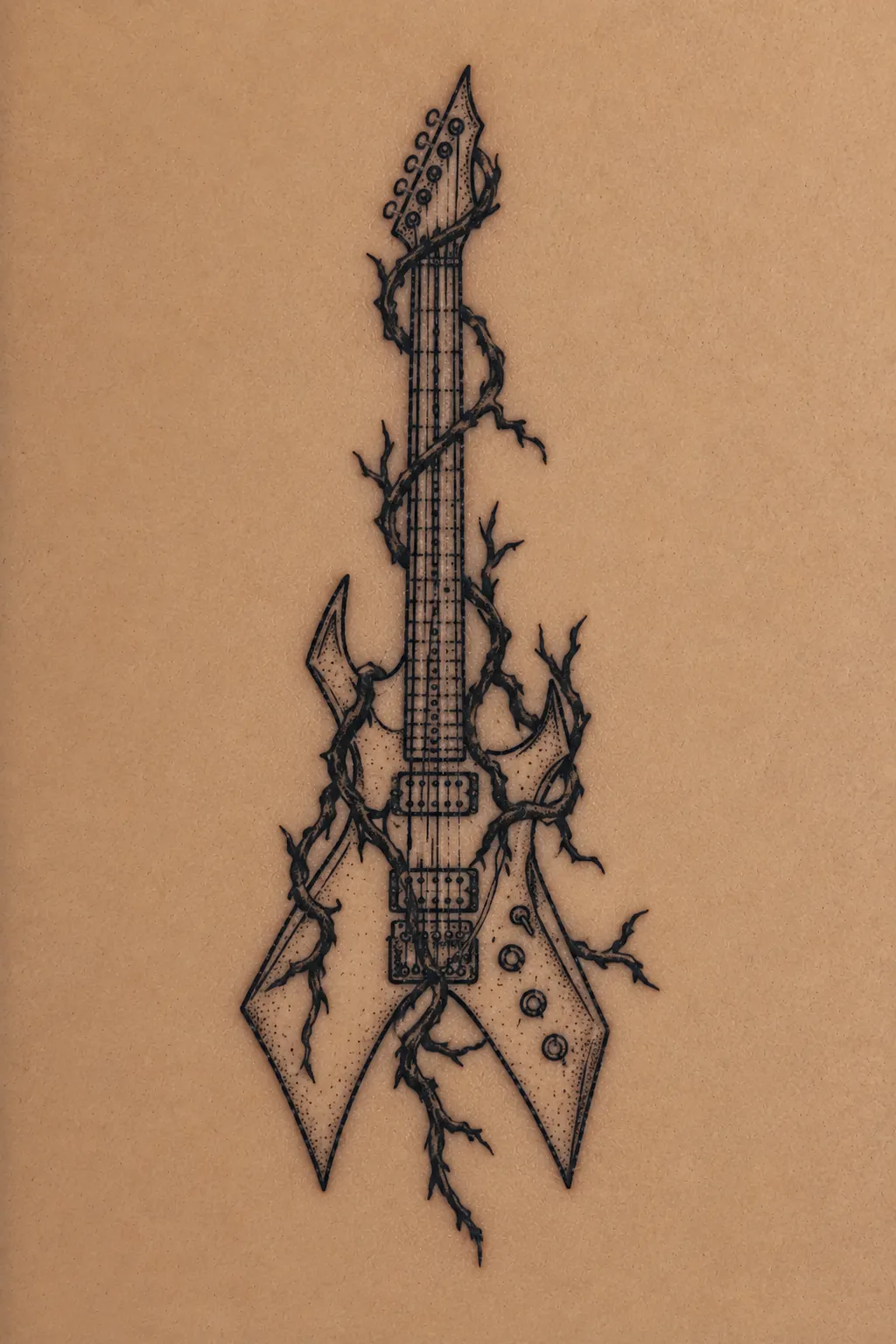 electric guitar tattoo 05