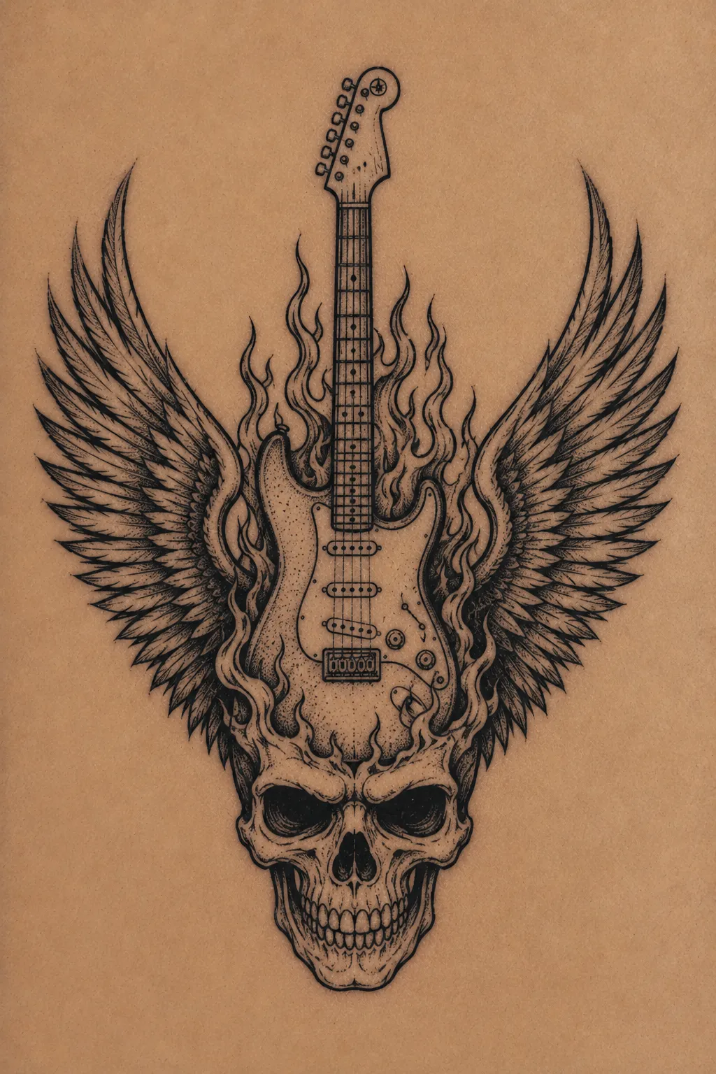 electric guitar tattoo 06