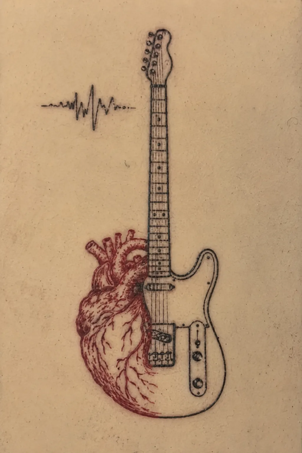 electric guitar tattoo 07