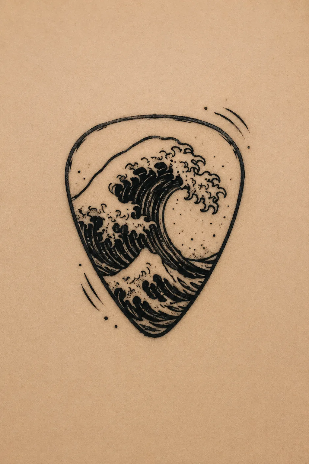 guitar pick tattoo 02
