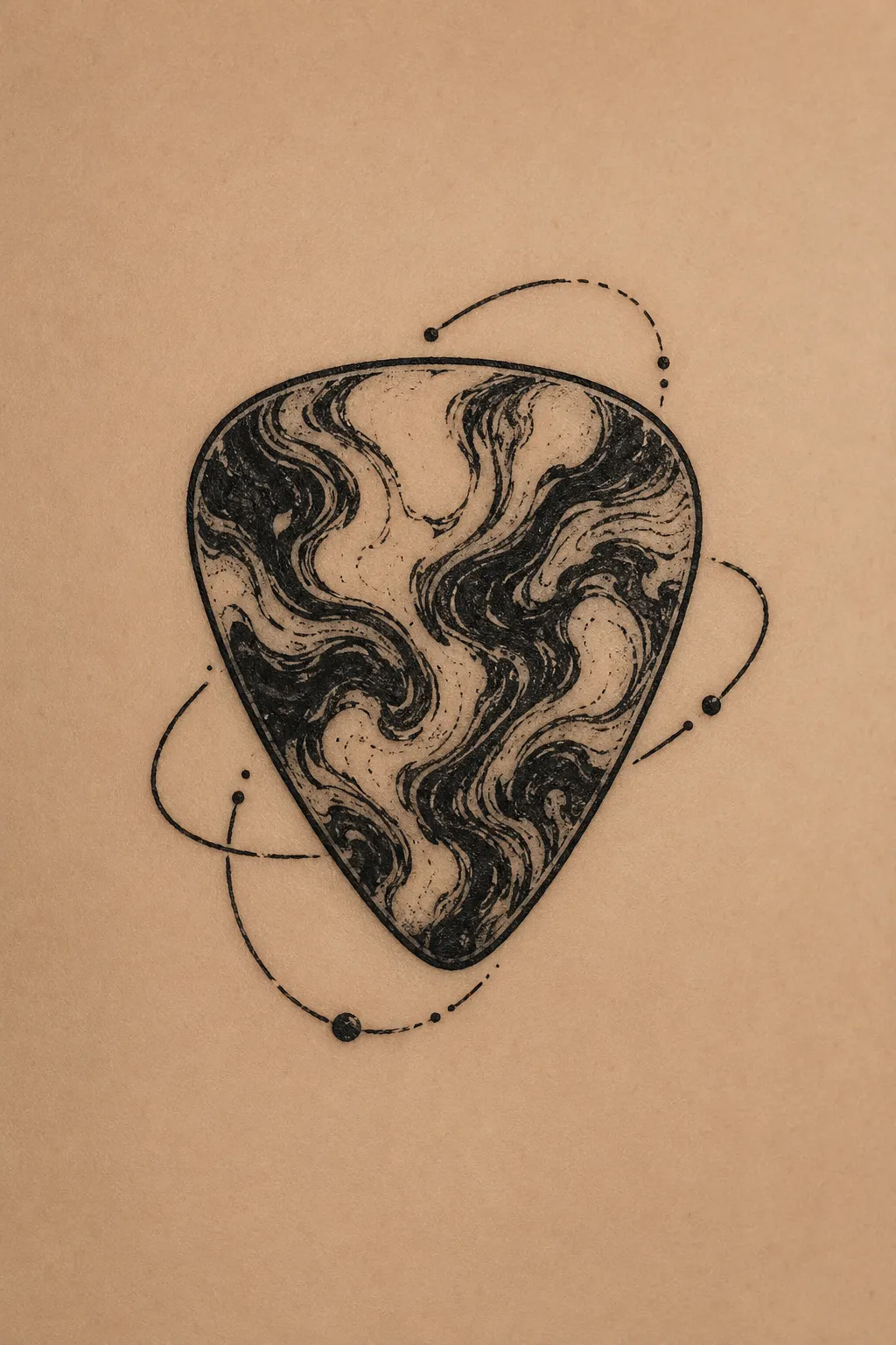 guitar pick tattoo 05