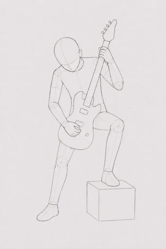 guitar pose drawing 1