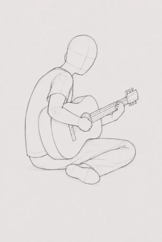 guitar pose drawing 2