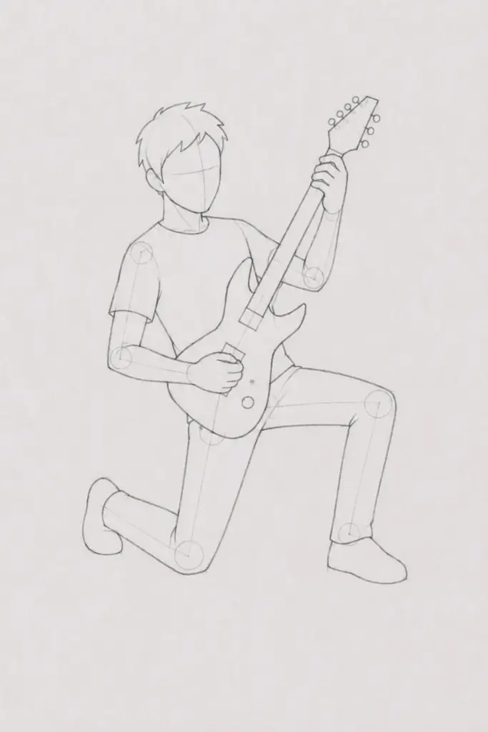 guitar pose drawing 3