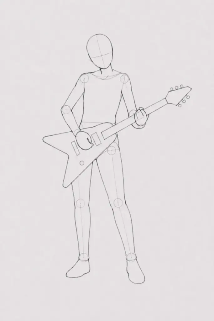 guitar pose drawing 6